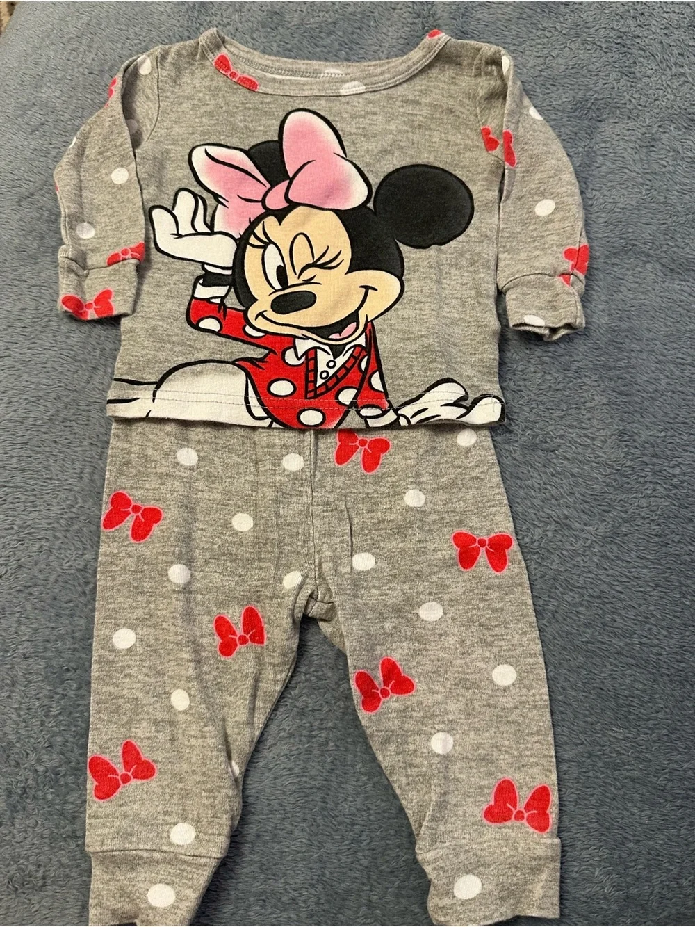12M Christmas Pajama Bundle Honest Baby Minnie Mouse - Picture 4 of 5